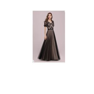 Ever Pretty black/nude tulle formal gown sz 14 NWT